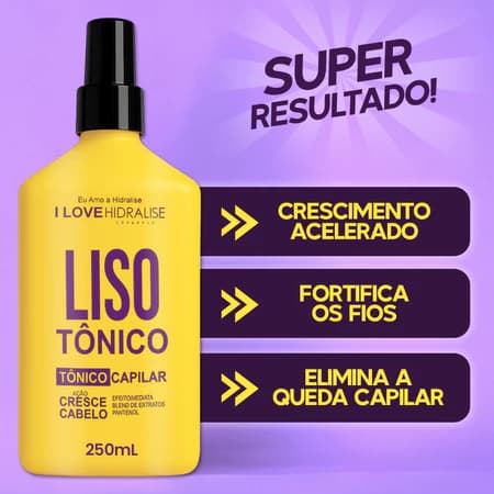 Tônico de Crescimento Acelerado LisoTonico Lisoterapia Hidralize Resultado Rápido Spray 250ml - 2
