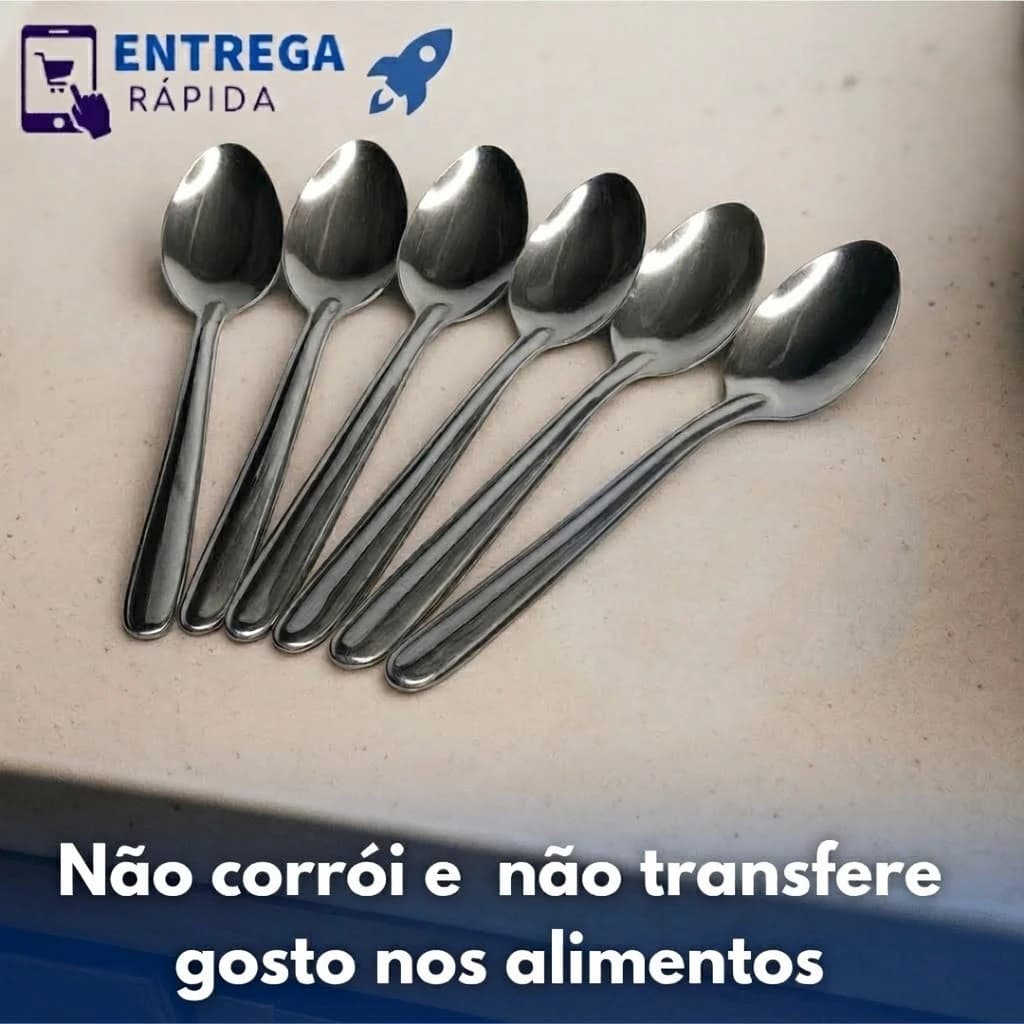 kit 6 colheres Aço Inox - 1