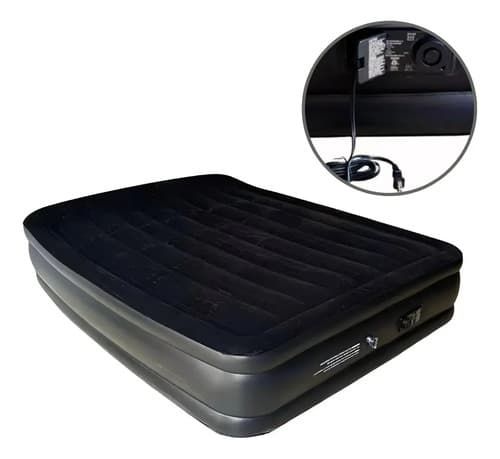 Colchão Inflável Casal Queen Inflador Elétrico 127v - Preto - 1